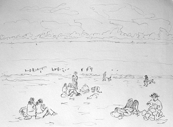  Ile d'Oléron croquis de plage 20/30 cm