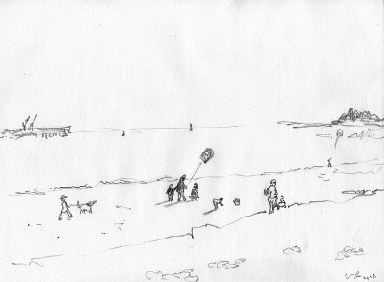  Ile d'Oléron croquis de plage 20/30 cm