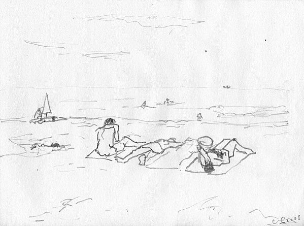  Ile d'Oléron croquis de plage 20/30 cm