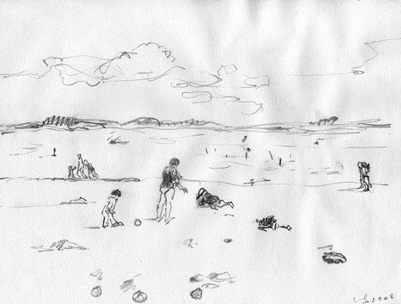  Ile d'Oléron croquis de plage 20/30 cm