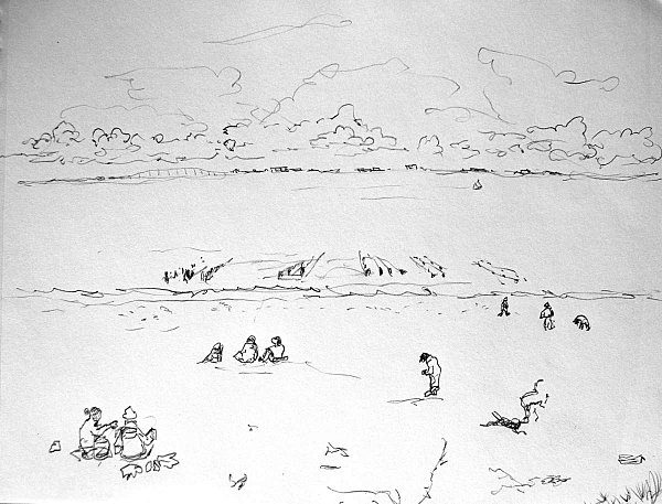  Ile d'Oléron croquis de plage 20/30 cm