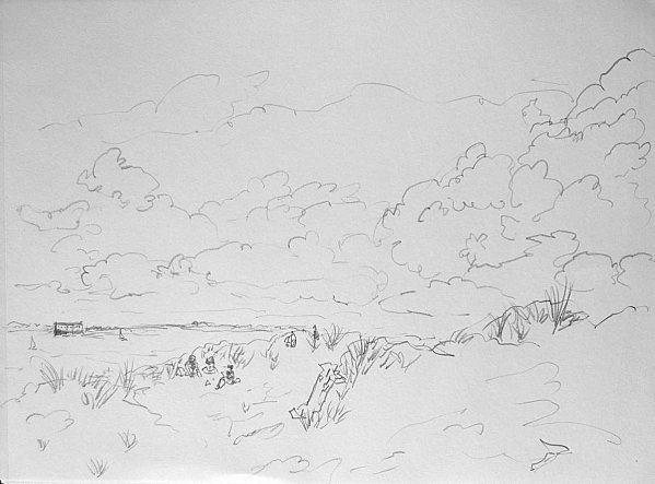  Ile d'Oléron croquis de plage 20/30 cm