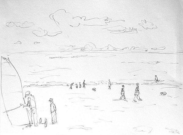  Ile d'Oléron croquis de plage 20/30 cm