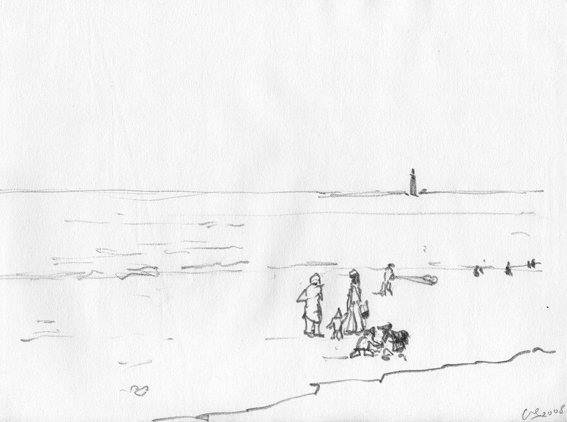  Ile d'Oléron croquis de plage 20/30 cm