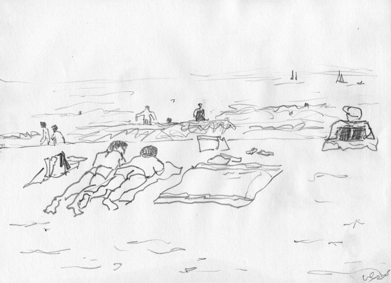  Ile d'Oléron croquis de plage 20/30 cm