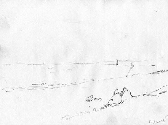  Ile d'Oléron croquis de plage 20/30 cm