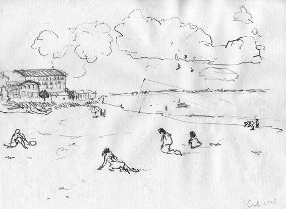  Ile d'Oléron croquis de plage 20/30 cm