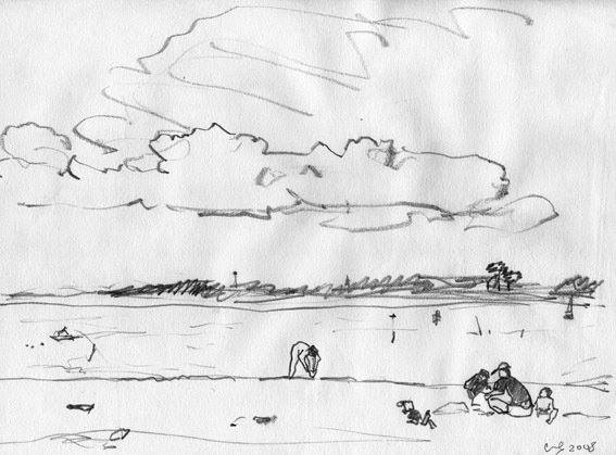  Ile d'Oléron croquis de plage 20/30 cm