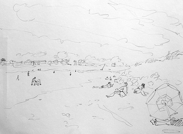  Ile d'Oléron croquis de plage 20/30 cm