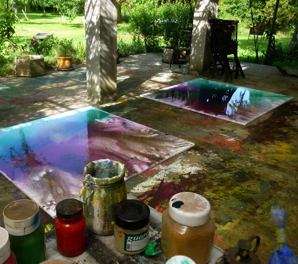 peinture dans le jardin