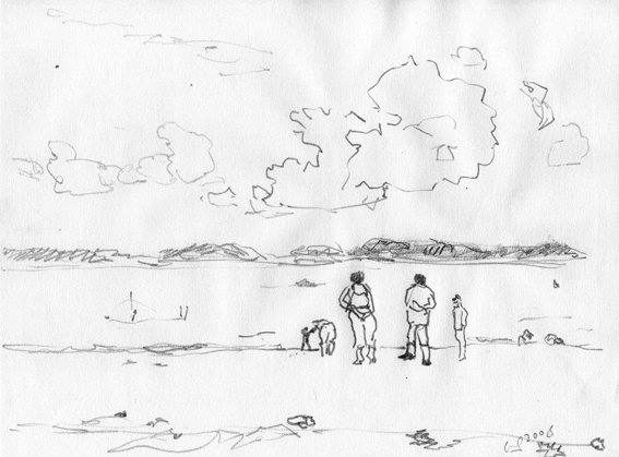  Ile d'Oléron croquis de plage 20/30 cm