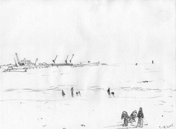  Ile d'Oléron croquis de plage 20/30 cm