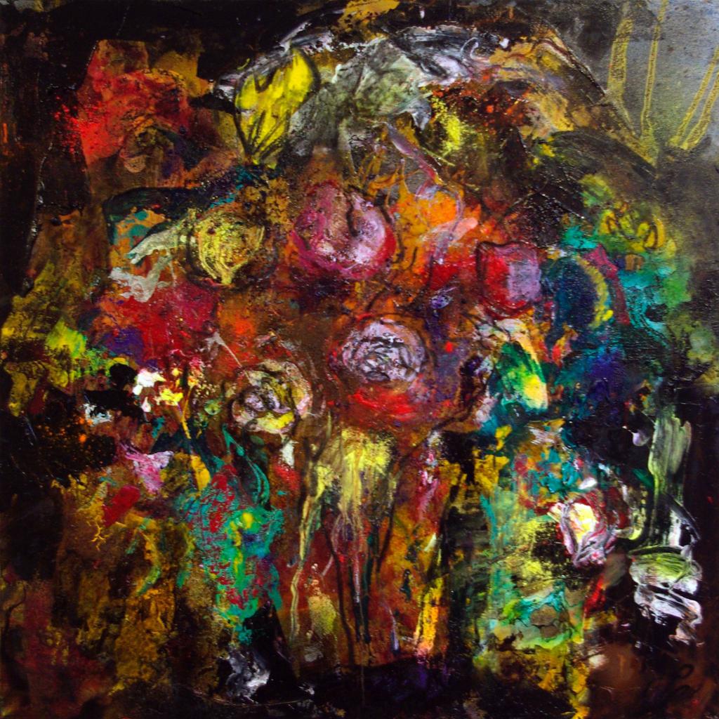 Fleurs de nuit, 100/100 cm 