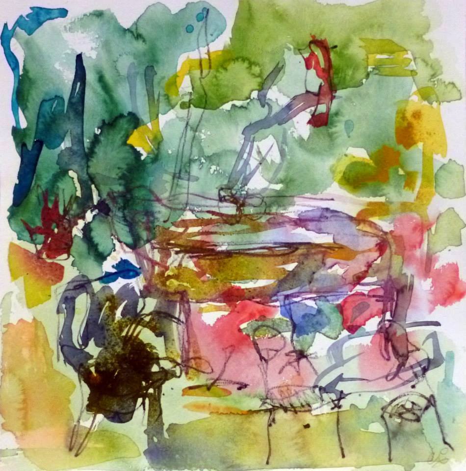 Piano 10 peinture sur papier 2014 30:30 cm 