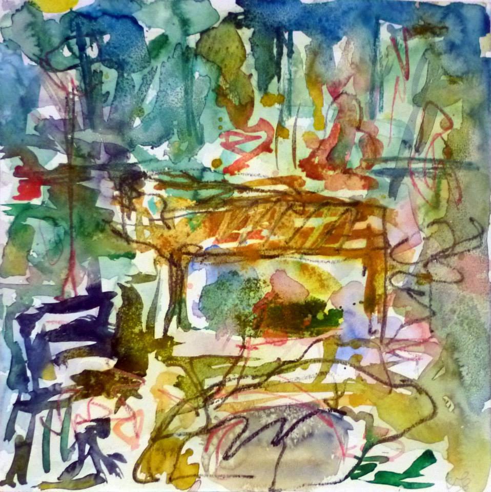 Piano 3 peinture sur papier 2014 30:30 cm 